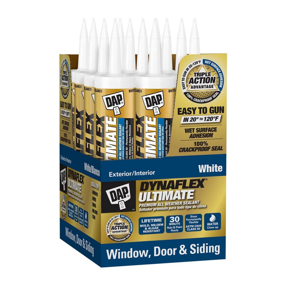 Dynaflex Ultimate 10.1 oz. White Premium All Weather Exterior Window, Door, Siding and Trim Sealant (12-Pack) price history on PriceWatchPro