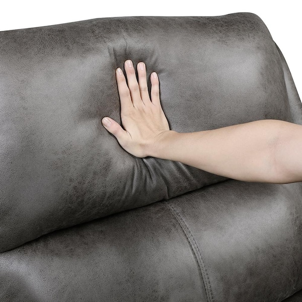 Lazzara Venture 61.5 in. W Gray Microfiber 2-Seater Manual