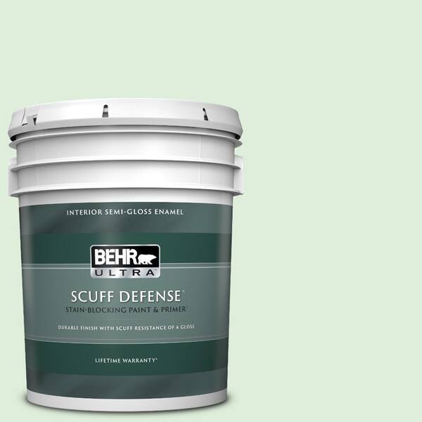 BEHR ULTRA 5 gal. #450C-2 Breath of Spring Extra Durable Semi-Gloss Enamel Interior Paint & Primer