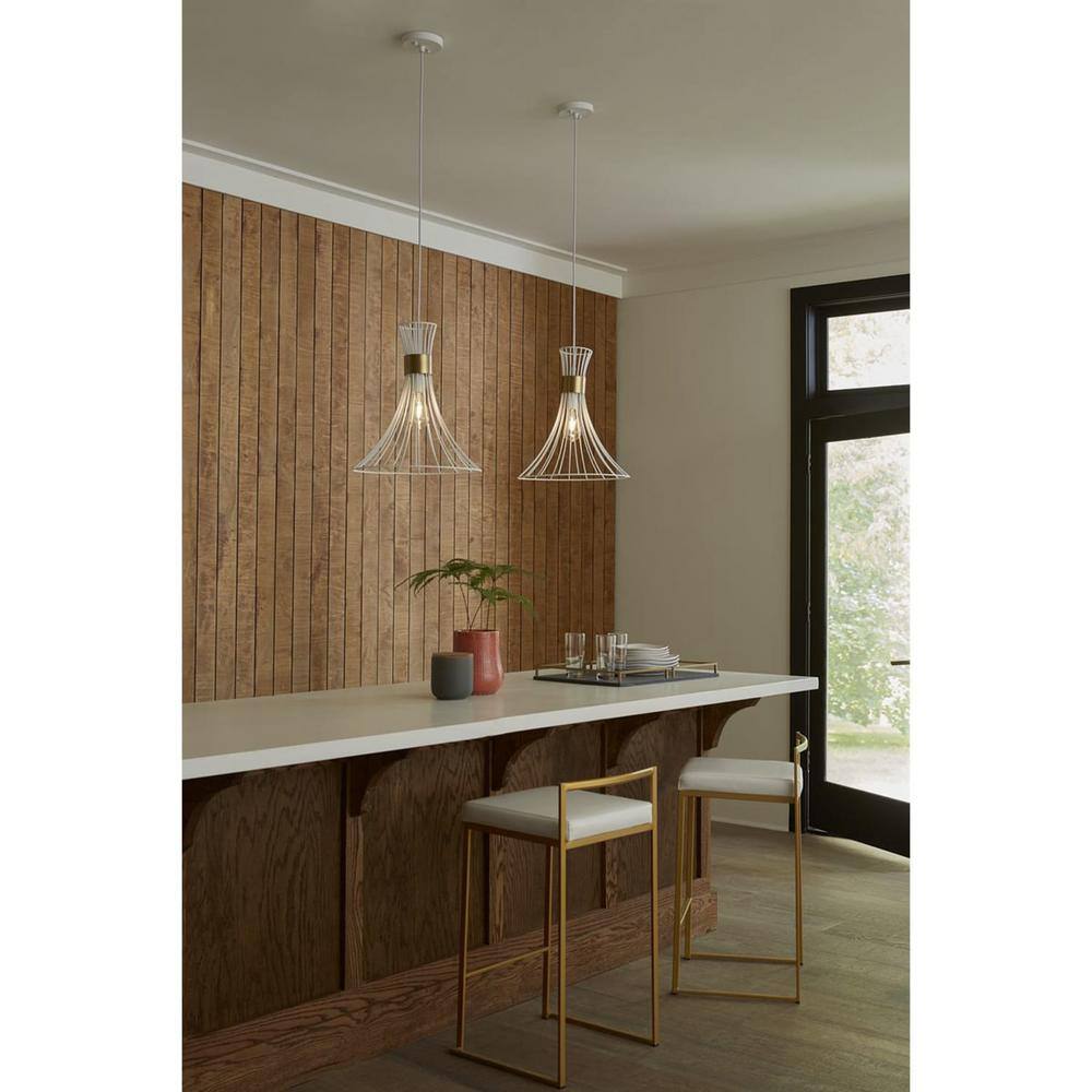 Lorin Satin White 18" Modern Glass Pendant Light