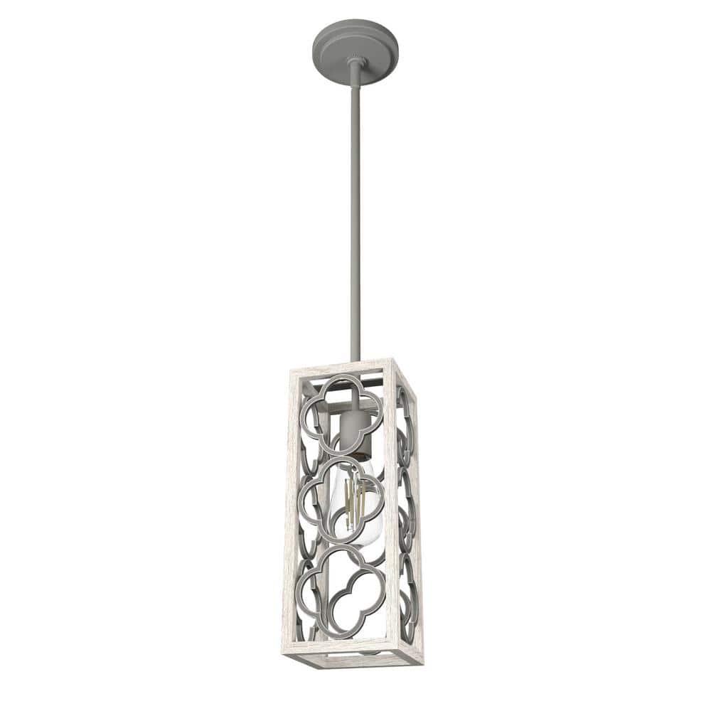 Gablecrest Distressed White Aluminum Mini Pendant Light