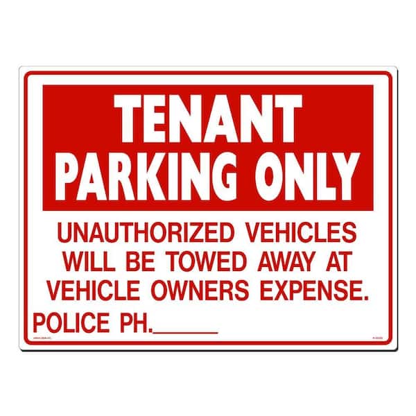 24 in. x 18 in. Tenant Parking Sign Printed on More Durable, Thicker, Longer Lasting Styrene Plastic