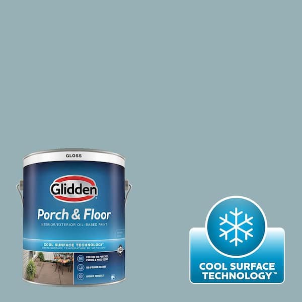 Glidden Porch and Floor 1 gal. PPG1149-4 Mountain Stream Gloss Interior/Exterior Porch and Floor Paint with Cool Surface Technology