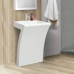 Cedar Falls 22 in. W x 18 in. L Specialty Acrylic Pedestal Sink and Basin Combo in Modern White