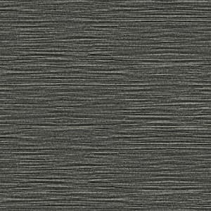 Hazen Shimmer Stripe Black Non Pasted Non Woven Wallpaper Sample