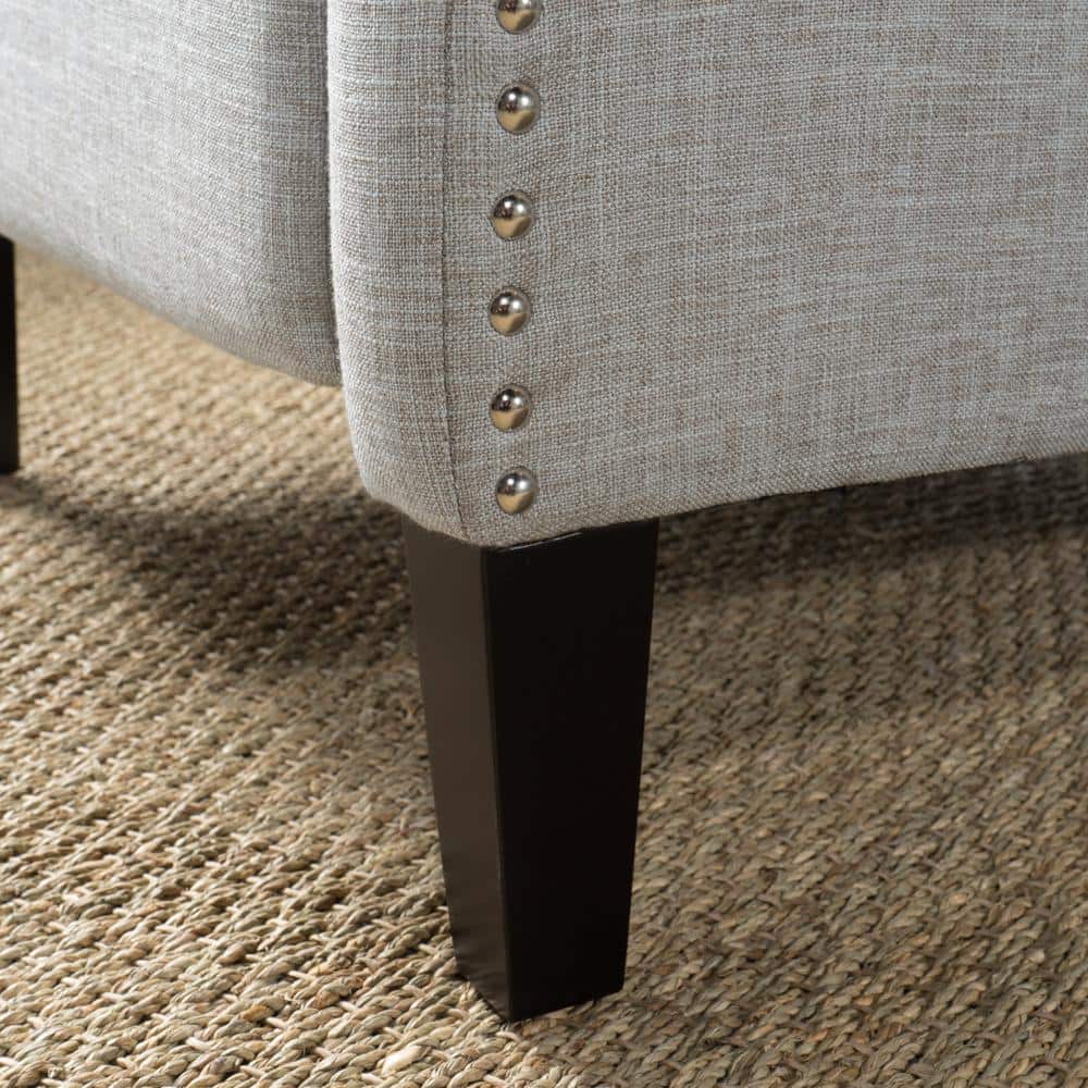 Gray Moss Wing Chair Recliner with Plush Polyester Upholstery