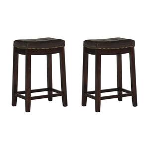 Concord 26.5 in. H Brown Wood frame Backless Counter stool (2-Pack)