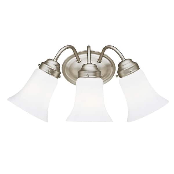 KICHLER Independence 18 in. 3-Light Brushed Nickel Transitional Bathroom Vanity Light with Satin Etched Cased Opal Glass