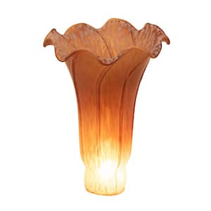 Pond Lily 6 in Orange Colorful Glass Cone Shade with no Fitter