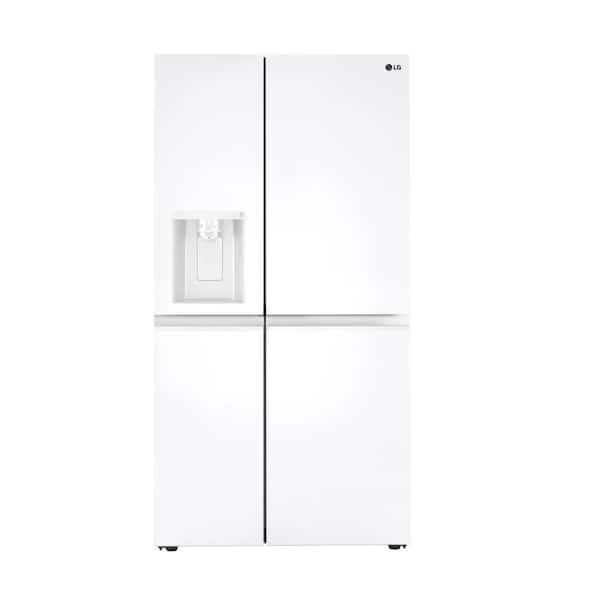 LG 27 cu. ft. Side by Side Refrigerator w/ Recessed Handles,Door Cooling, External Ice and Water Dispenser in Smooth White