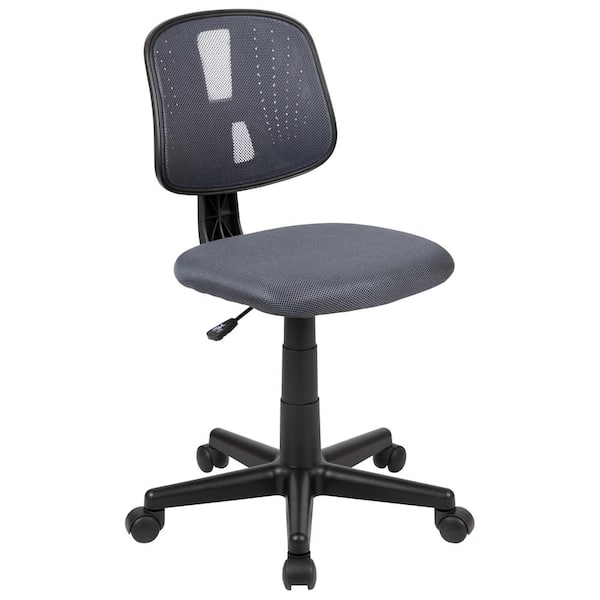 Mid-Back Gray Mesh Padded Swivel Task Office Chair with Chrome Base