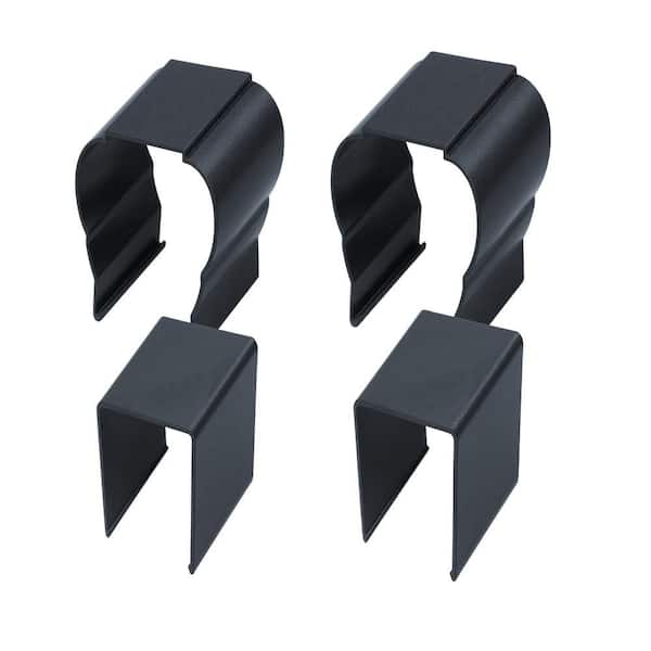1.75 in. x 2.5 in. Black Aluminum Stair Rail Cut Collar Kit