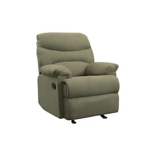 Green Fabric Manual Recliner with Cushioned Seat