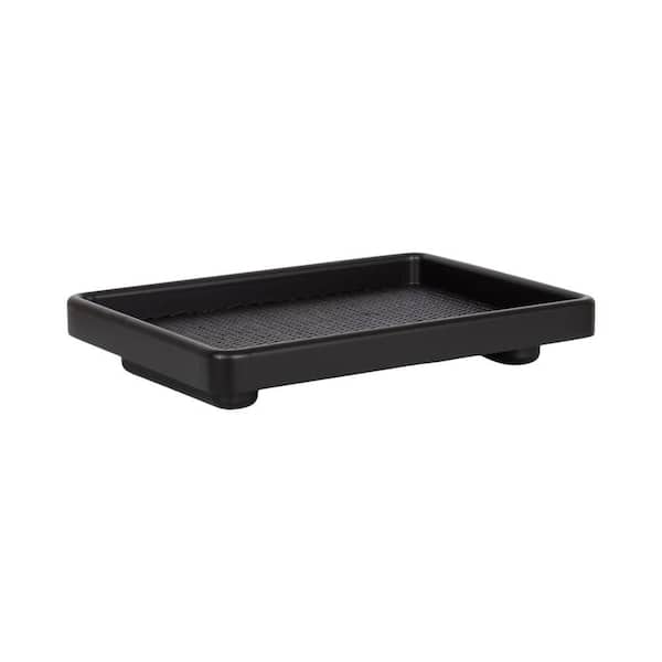 Planche Black Rectangle Wood 16 in. Decorative Tray