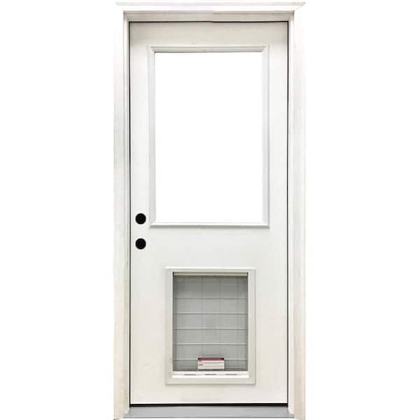 exterior door with built in pet door home depot