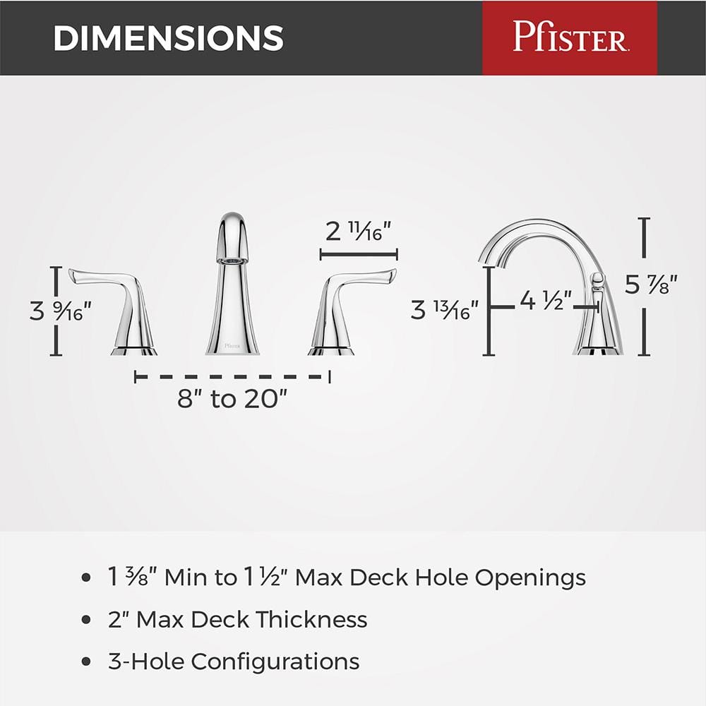 Willa Polished Chrome Widespread Lever Handle Bathroom Faucet