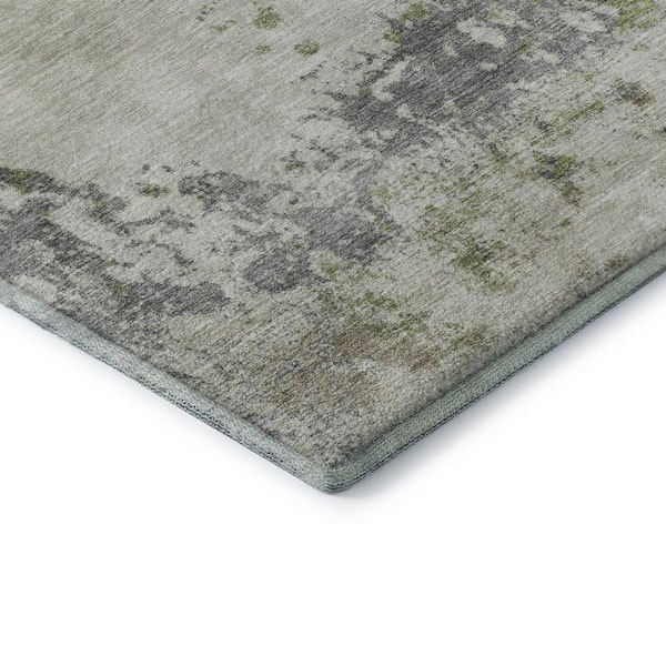 Mayfield Premium Machine Washable Abstract AMF2070 Linen 2 ft. x 3 ft. Accent Rug