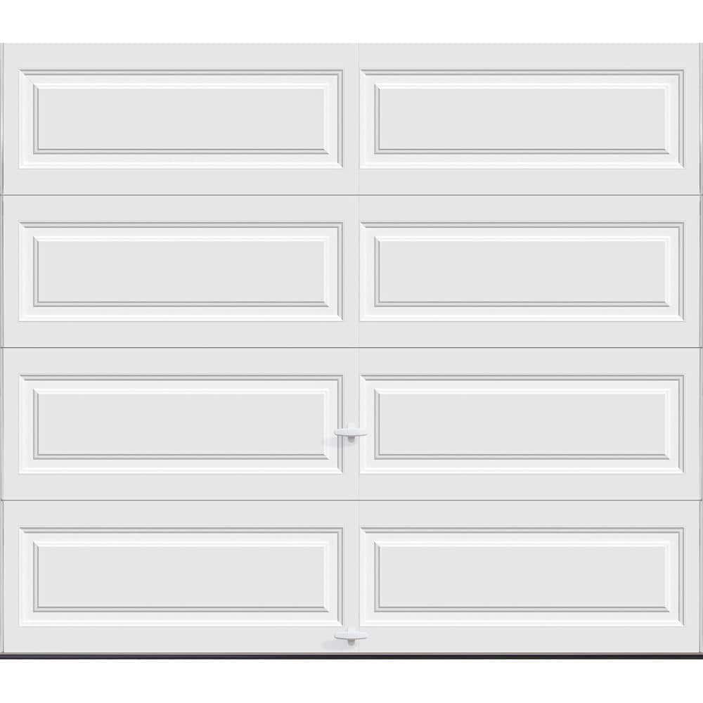 Classic Steel Long Panel 8 ft x 7 ft Insulated 12.9 R-Value  White Garage D
