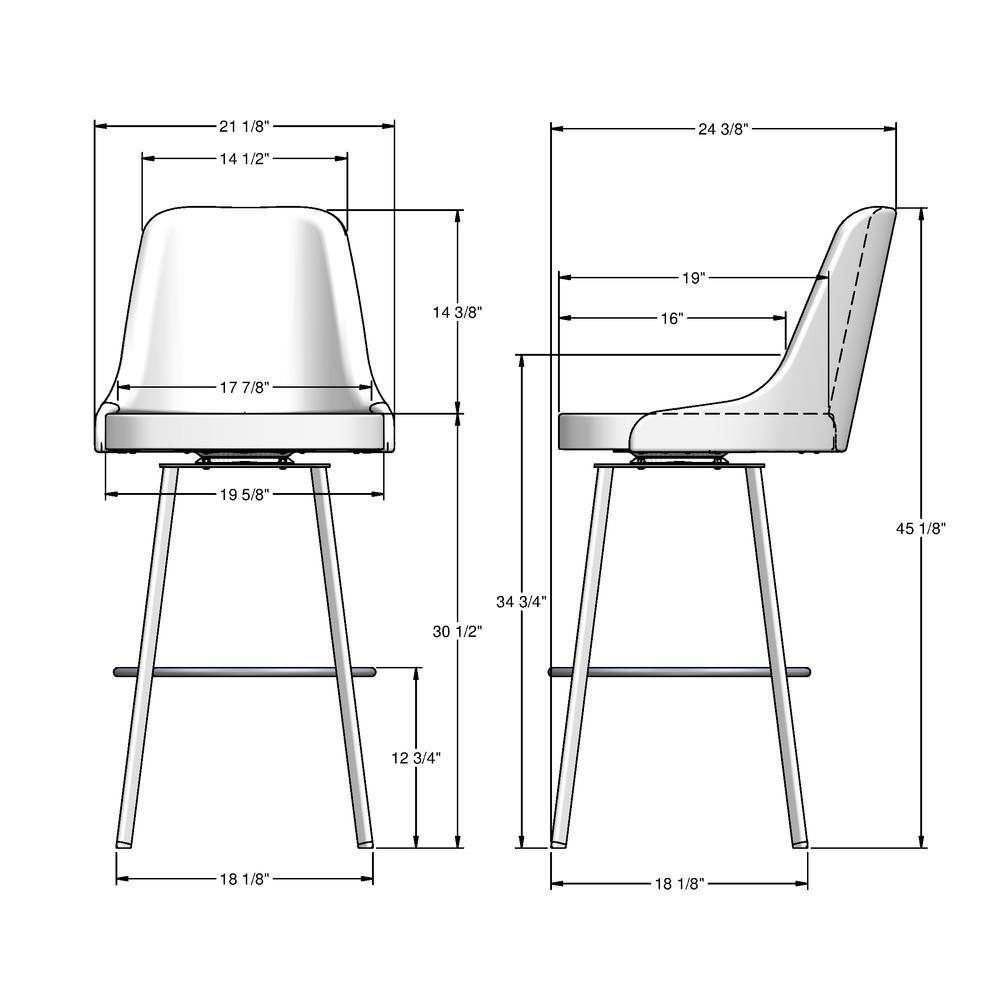Harper 30" Cream Bouclé Polyester Swivel Bar Stool with Black Metal Base