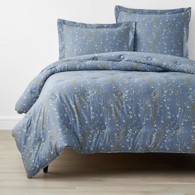 Company Cotton Thistle Blue Twin Bamboo Sateen Comforter