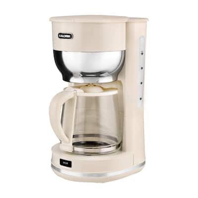 Retro 10-Cup Cream Drip Coffee Maker