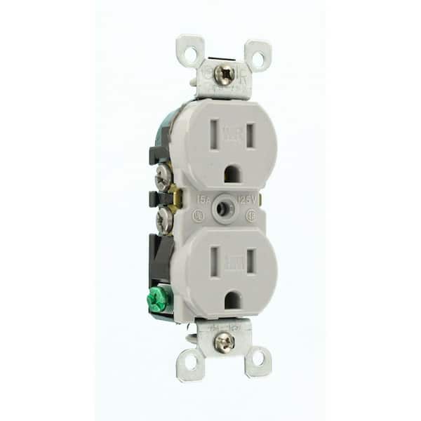 15 Amp 125 V Tamper/Weather Resistant Duplex Outlet/Receptacle, Gray (1-Pack) W5320-T0G