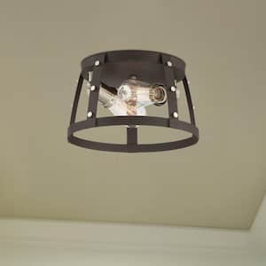 11.5 in. Presidio 2-Light Rustique Interior Ceiling Light Flush Mount