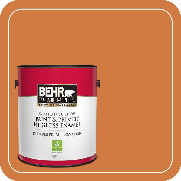 BEHR PREMIUM PLUS 1 gal. #250D-6 Maple Leaf Hi-Gloss Enamel Interior/Exterior Paint & Primer