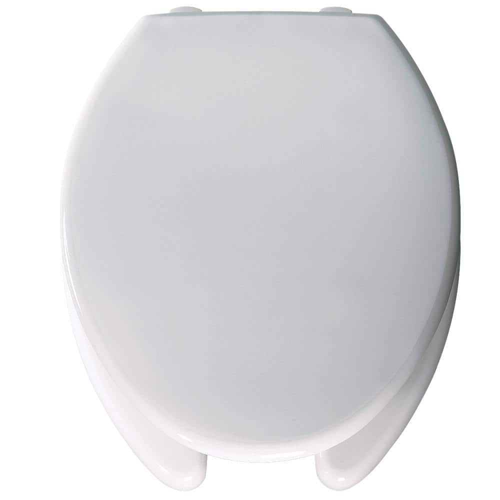 BEMIS Lift Elongated Open Front Toilet Seat in White