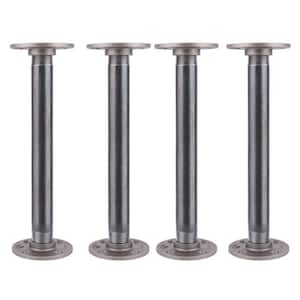 1 in. x 1 ft. L Black Steel Pipe Flange Table Leg Kit (Set of 4)