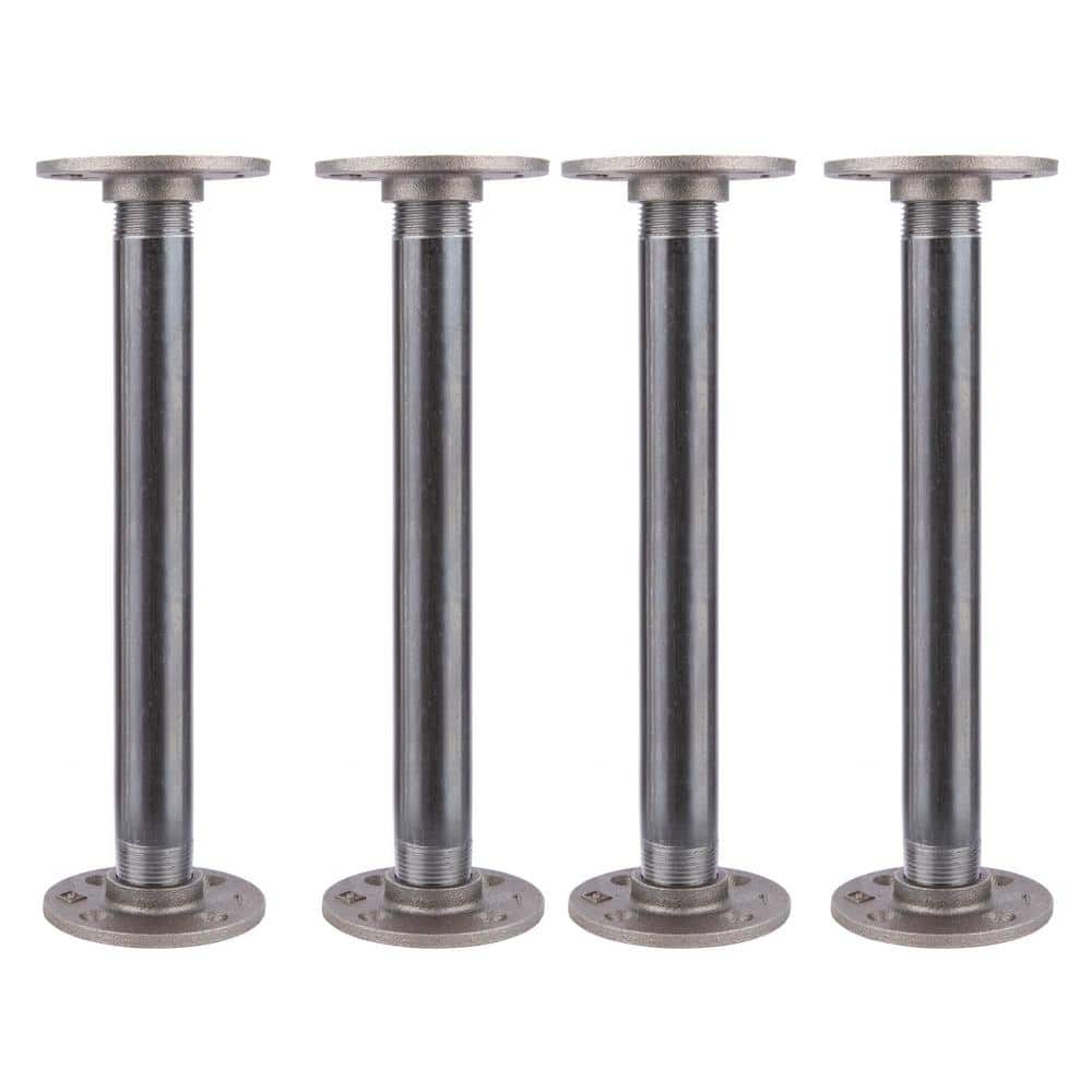1 in. x 1 ft. L Black Steel Pipe Flange Table Leg Kit (Set of 4) price history on PriceWatchPro