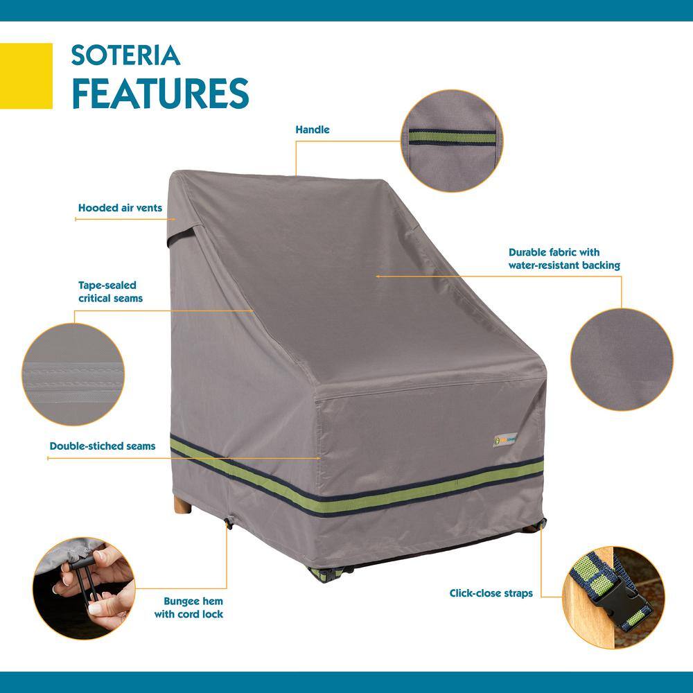Soteria Waterproof Grey Polyester Patio Chair Cover, 40 Inch