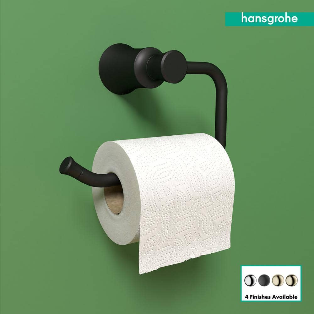 Joleena Matte Black Sleek Wall Mount Toilet Paper Holder