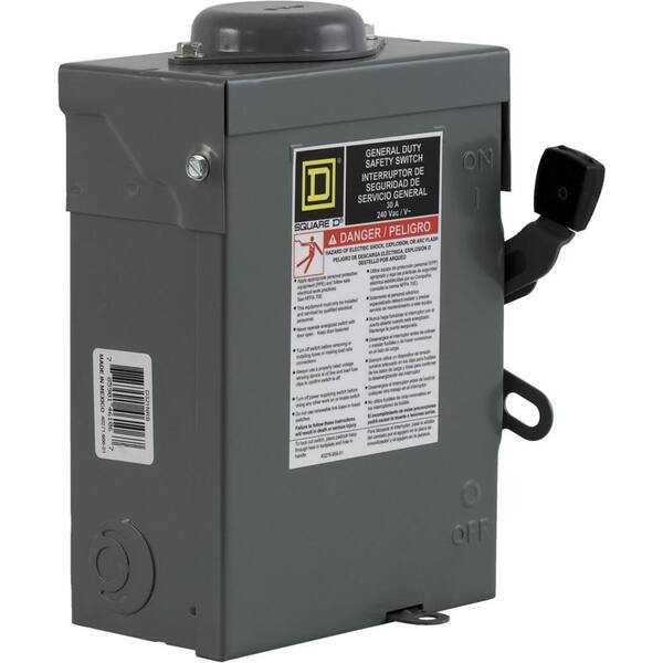 Square D 30 Amp 240-Volt 3-Pole 3-Phase Fused Outdoor General Duty Safety Switch