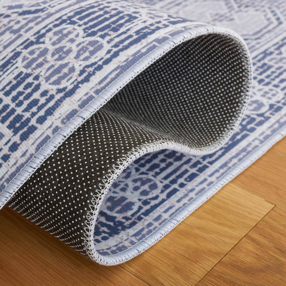 Tucson Ivory and Grey Synthetic Washable Area Rug 3' x 5'