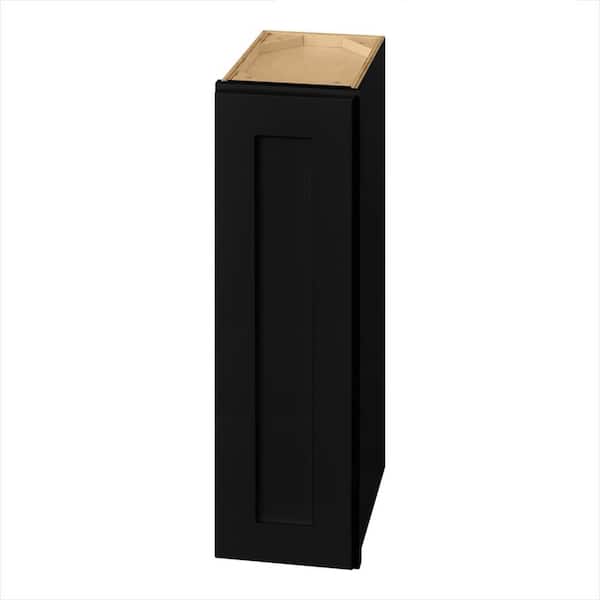 Avondale 9 in. W x 12 in. D x 42 in. H Ready to Assemble Plywood Shaker Wall Kitchen Cabinet in Raven Black
