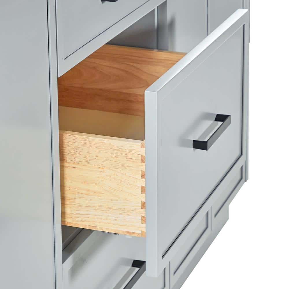 Kelly 66" Light Gray Wood Double Freestanding Vanity Cabinet