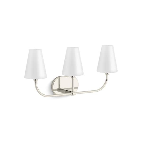 KOHLER Kernen By Studio McGee Three-Light Polished Nickel Wall Sconce