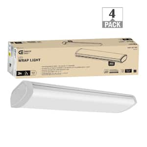 Low Profile 2 ft. 1800 Lumens Integrated LED White Wraparound Light 4000K Bright White Direct Wire (4-Pack)
