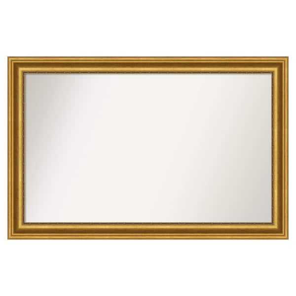 Amanti Art Parlor Gold 51.75 in. W x 33.75 in. H Custom Non-Beveled Recycled Polystyrene Framed Bathroom Vanity Wall Mirror