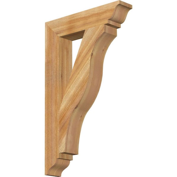 Ekena Millwork 4 in. x 32 in. x 20 in. Western Red Cedar Funston Traditional Rough Sawn Bracket