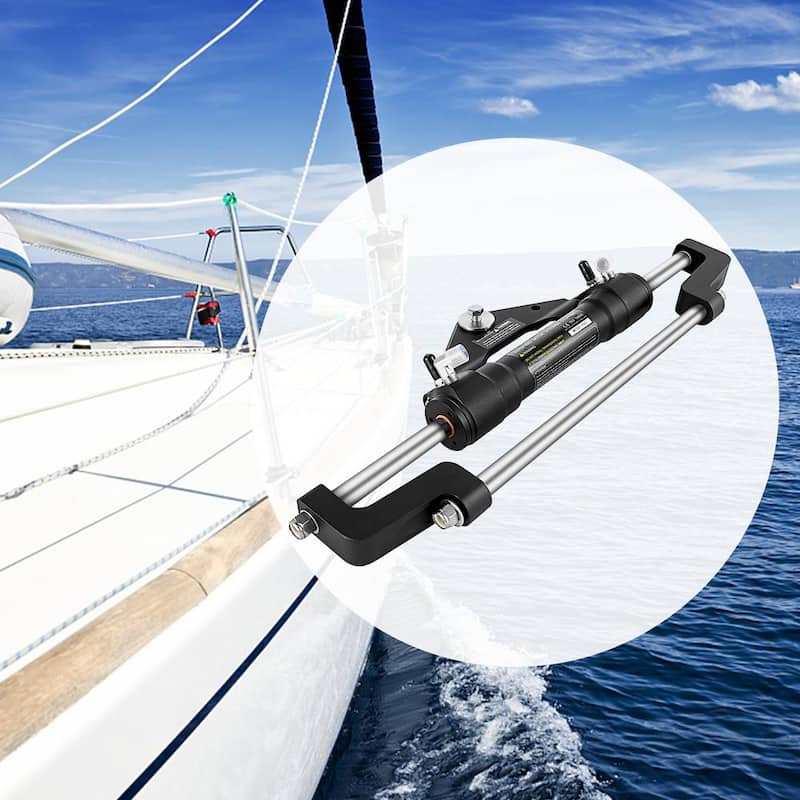 Hydraulic Steering Cylinder 300HP Hydraulic Steering Front Mount No Hose and Helm Hydraulic Outboard Marine Steering Kit