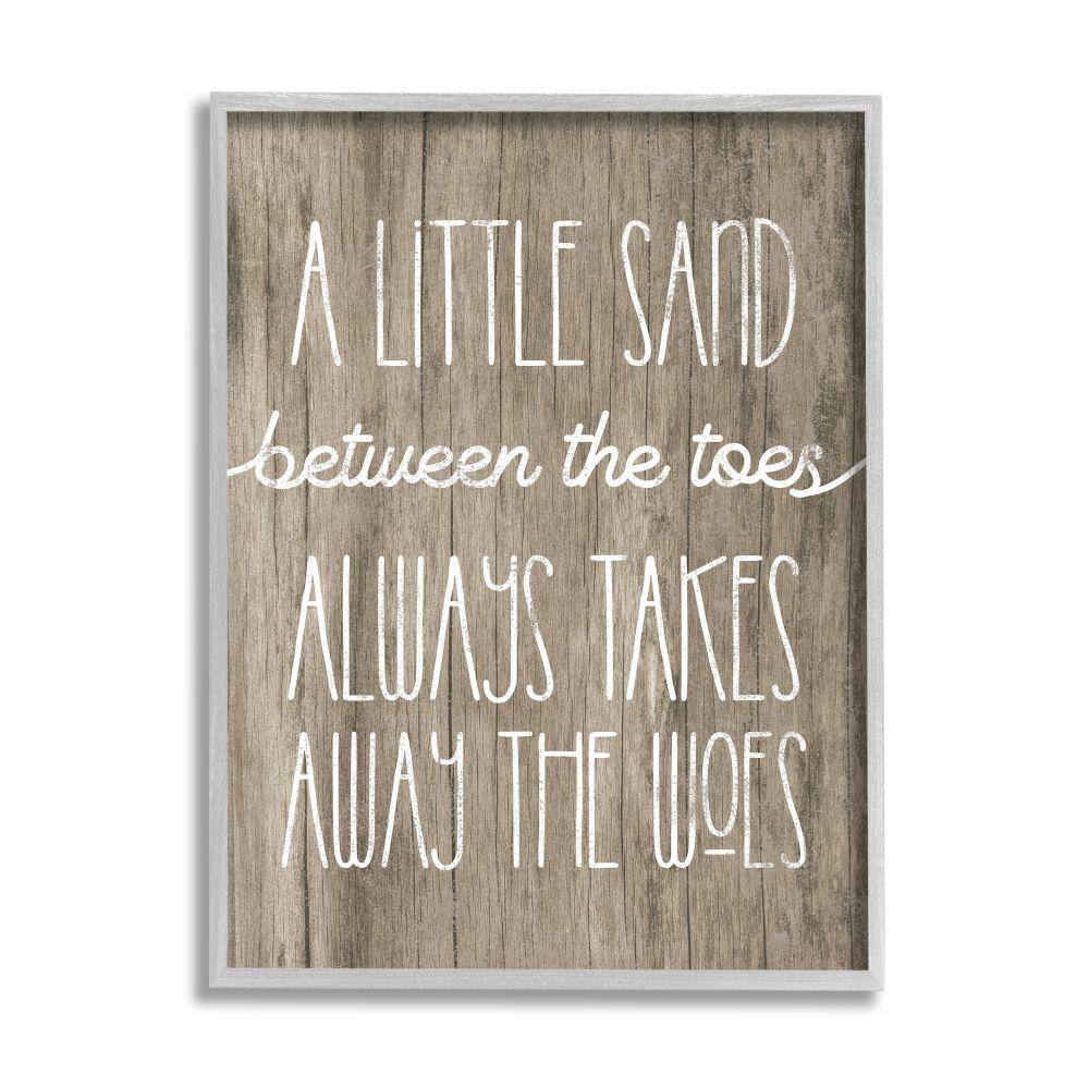 Sand Between Toes Takes Away Nautical Phrase By Daphne Polselli Framed Print Nature Texturized Art 11 in. x 14 in. price history on PriceWatchPro