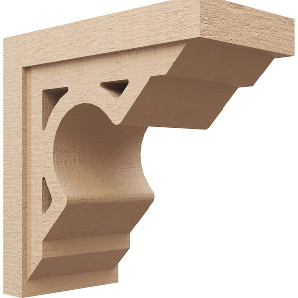 Ekena Millwork 11-in. x 22-in. x 22-in. Series 1 Classic Sheridan Rough Cedar Woodgrain Timberthane Polyurethane Corbel, Primed Tan