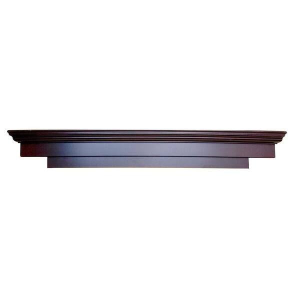 Elements Laurentian 5.92 ft. Espresso Cap-Shelf Mantel