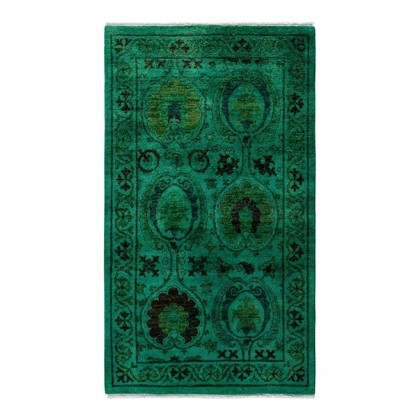 Fine Vibrance Green 3 ft. x 5 ft. Solid Wool Indoor Area Rug