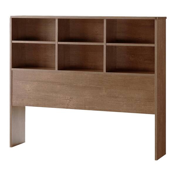 Benzara Elegant Brown Full Size Bookcase Headboard with 6-Shelves