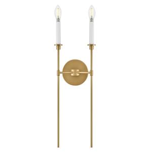 Hux 7.5 in 2-Light Lacquered Brass Wall Sconce