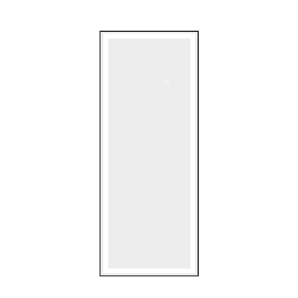 28 in. W x 75 in. H Full Length Rectangular Framed Wall Bathroom Vanity Mirror with Lights in Black