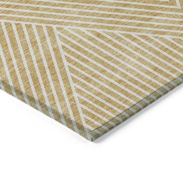 Chantille Machine Washable Indoor/Outdoor Abstract ACN937 Gold 2 ft. 3 in. x 7 ft. 6 in. Area Rug